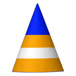 Chapéu De Festa Tampo Azul Vibrante Listras Laranja Dourado Branco