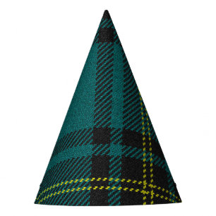 Chapéu De Festa Tartan azul esverdeado