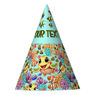 Chapéu De Festa Tartaruga Marinha Bebê Feliz e Fofa Personagem
