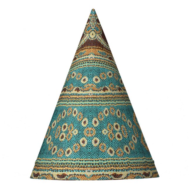 Chapéu De Festa Tecido Árabe Paisley Oriental Design (Frente)