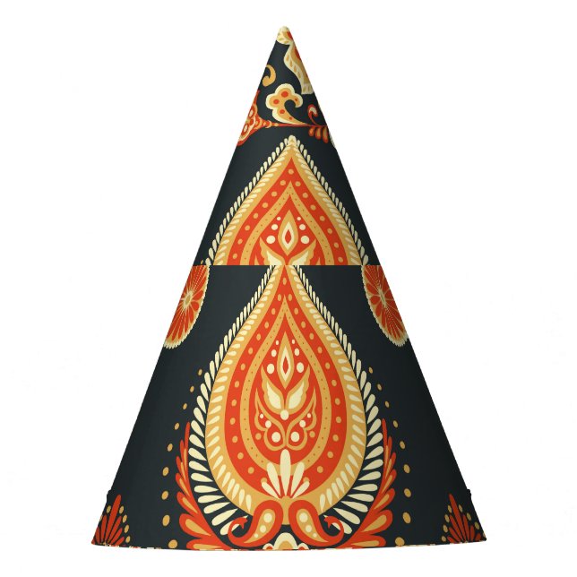 Chapéu De Festa Tecido Étnico Paisley Oriental (Frente)