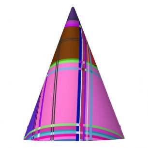 Chapéu De Festa Tecido Xadrez Rosa Padrão de Tecido Madras