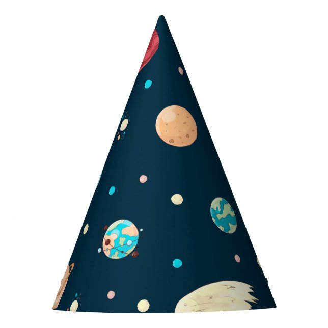 Chapéu De Festa Tema alienígena e Astronauta no Espaço (Frente)