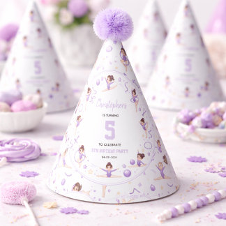 Chapéu De Festa Tema Esportivo Fofo de Ginástica Rítmica Roxo