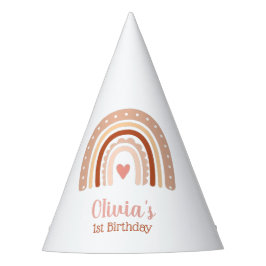 Chapéu De Festa Terra Tone Boho Rainbow Girls Primeiro Aniversário