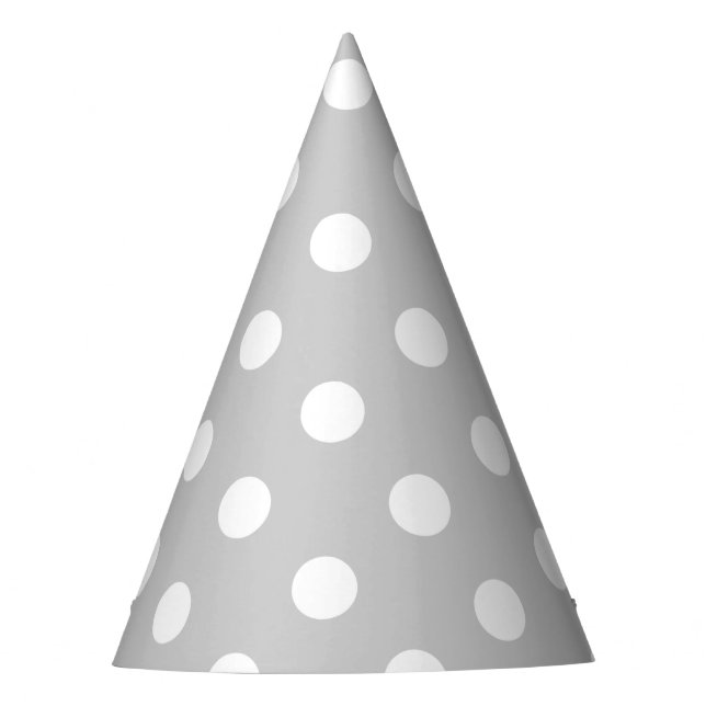 Chapéu De Festa Teste padrão de bolinhas cinzento (Frente)