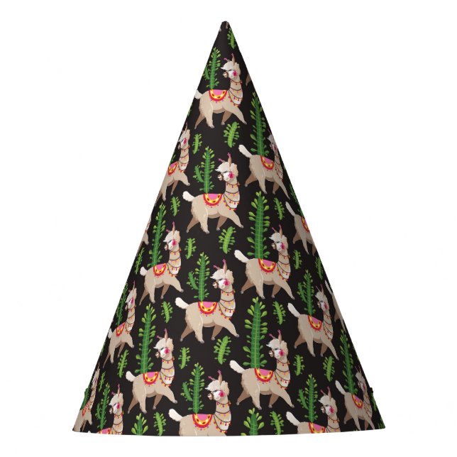 Chapéu De Festa Teste padrão decorado bonito dos lamas (Frente)