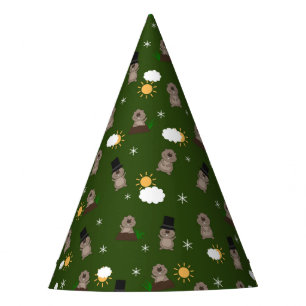 Chapéu De Festa Teste padrão do dia de Groundhog
