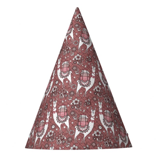 Chapéu De Festa Teste padrão engraçado dos lamas (Frente)