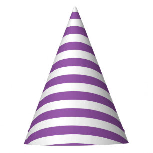 Chapéu De Festa Teste padrão roxo e branco da listra