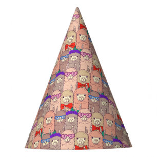 Chapéu De Festa Teste padrão vestido na moda do lama