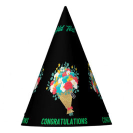 Chapéu De Festa Texto de Parabéns Imagem de Flor Artesanato Suprim