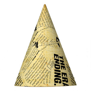 Chapéu De Festa Texto do jornal com papel antigo