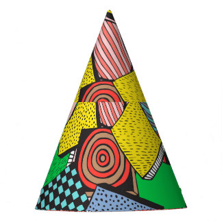 Chapéu De Festa Textura de blocos de Abstrato desenhados à mão