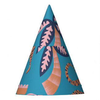 Chapéu De Festa Tigre retrógrado, palmeira, padrão de flores