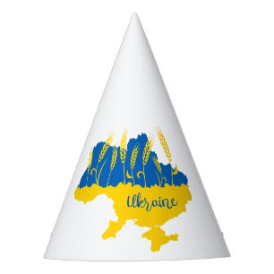 Chapéu De Festa Tipografia da Ucrânia e orelha de trigo com pavilh