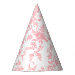 Chapéu De Festa Toile de Jouy Pink Bow Girl First 1st Birthday