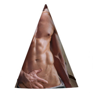 Chapéu De Festa Torso masculino musculoso sem camisa de SlipperyJo