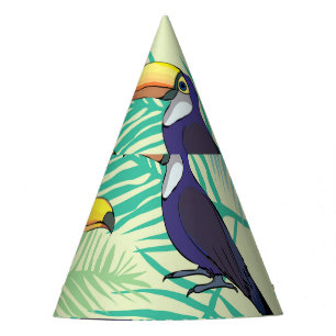 Chapéu De Festa Toucan Vintage, Ilustração Colorida.