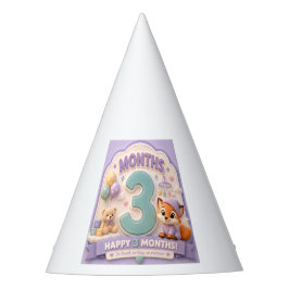 Chapéu De Festa Três Meses de Descoberta – Pequeno Marco do Bebê