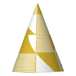 Chapéu De Festa Triângulos Amarelos: Padrão Linear Invisível.