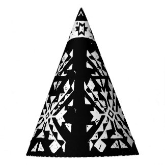 Chapéu De Festa Tribal Navajo, padrão verde branco preto.