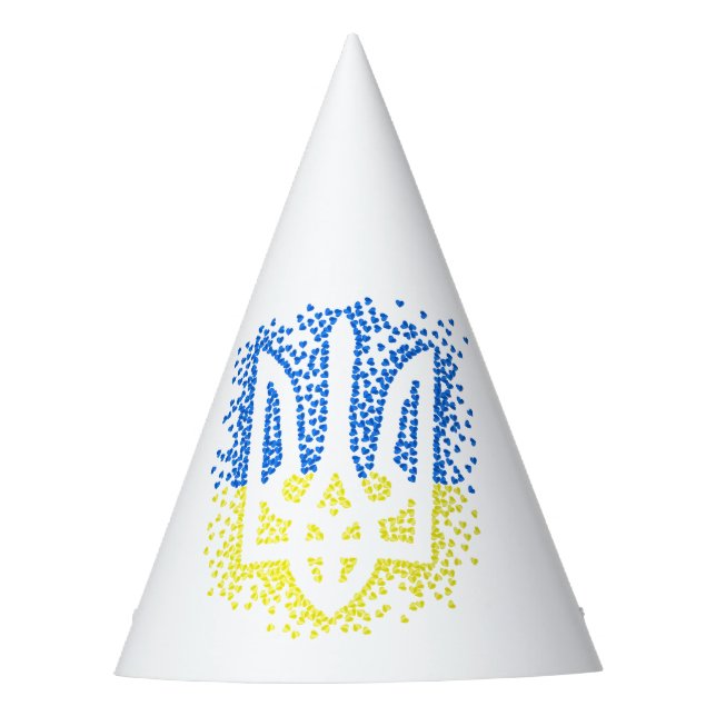 Chapéu De Festa Tridente de emblem ucraniano trizub espalhando cor (Frente)