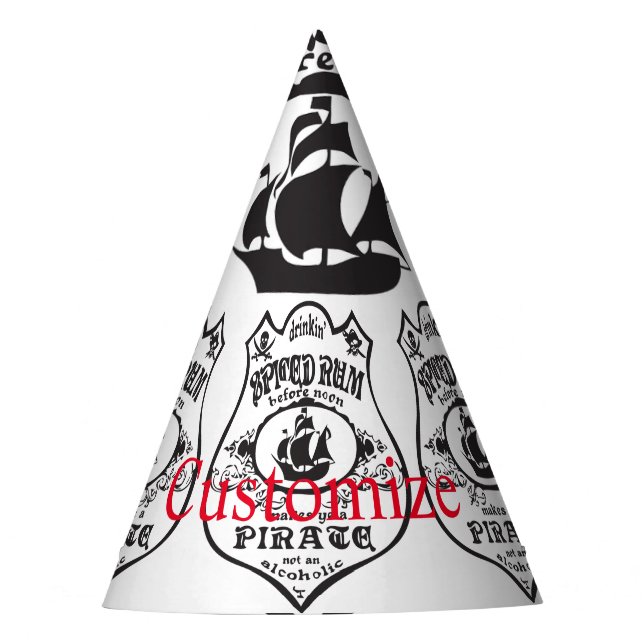Chapéu De Festa Troço_Troço Do Troço De Bebida Pirata De Rum (Frente)