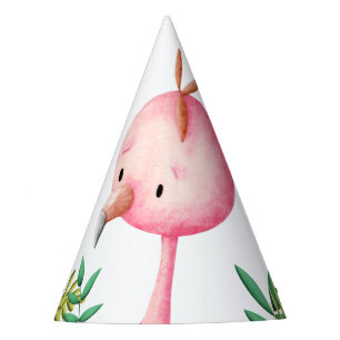 Chapéu De Festa Tropical de Flamingo Rosa Adorável