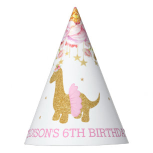 Chapéu De Festa Tutu Brachiosaur Dinosaur Pink