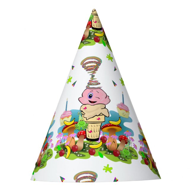 Chapéu De Festa Twin Cupcakes Happy Birthday Paper  (Frente)