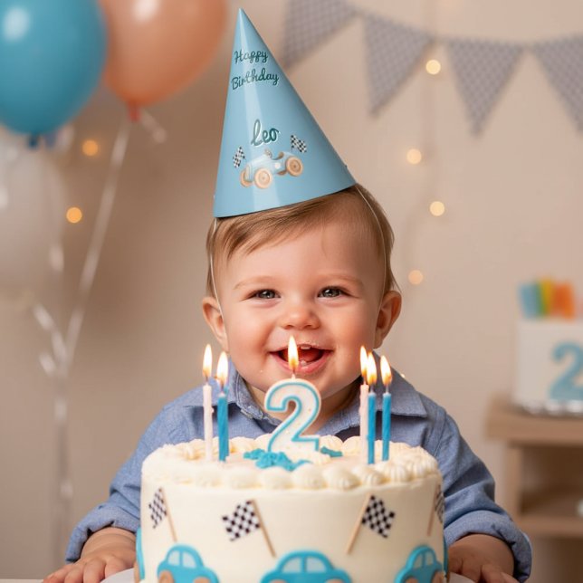 Chapéu De Festa Two Fast Racing Car Boy 2nd Birthday Personalized  (Criador carregado)
