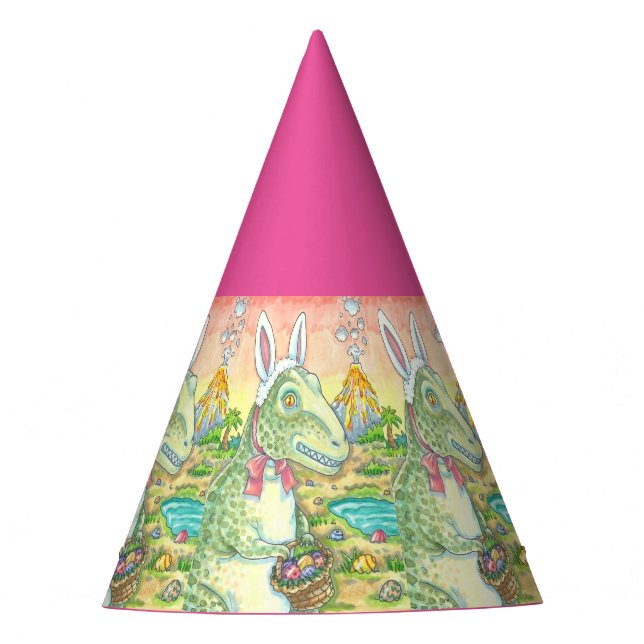Chapéu De Festa TYRANNOSAURUS T-REX EASTER BUNNY PARTITY HAT Dino (Frente)