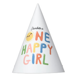 Chapéu De Festa Uma Garota Feliz Aniversário Convidar Sol primeiro