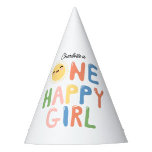Chapéu De Festa Uma Garota Feliz Aniversário Convidar Sol primeiro