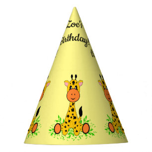 Chapéu De Festa Uma girafa engraçada e bonita para crianças em qua
