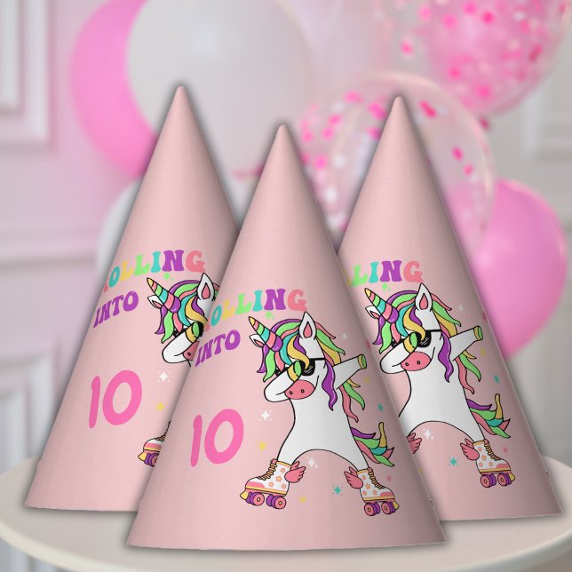 Chapéu De Festa Unicorn Dabbing Roller Sking Aniversário (Criador carregado)