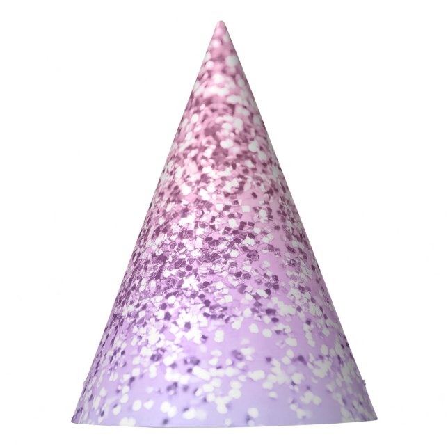 Chapéu De Festa Unicorn Girls Glitter #1c (Faux Glitter) #pastel (Frente)