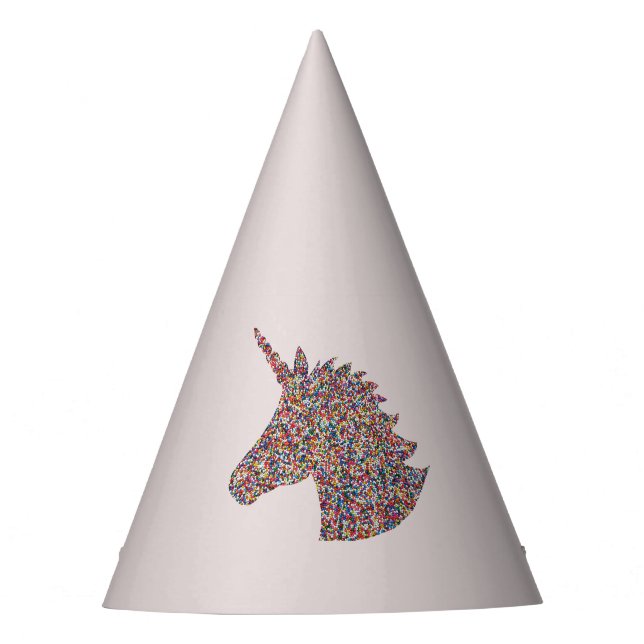 Chapéu De Festa Unicorn Rainbow Sprinkles Party Hat (Frente)