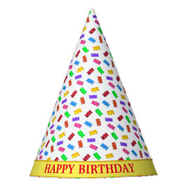 Chapéu De Festa Ursinhos coloridos doces em branco