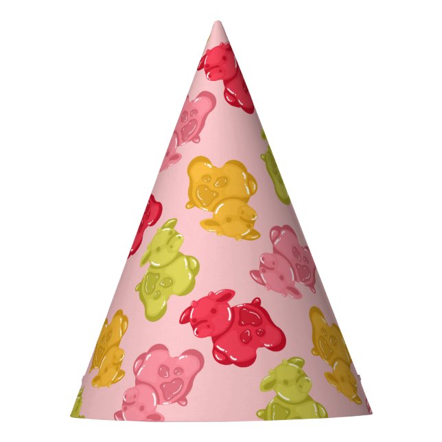Chapéu De Festa Vaca Gummy Fruta Tropical Rosa (Frente)