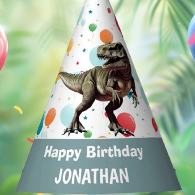 Chapéu De Festa Vamos Roar em Dino-Mite (Get Ready for a Dino-Mite Birthday Party)