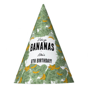 Chapéu De Festa Vamos vai Bananas Banana Tropical Birthday Tema