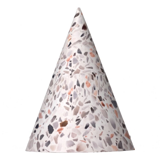 Chapéu De Festa Velho terrazzo textura, padrão de hamper. (Frente)