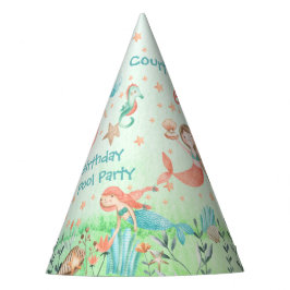 Chapéu De Festa Venha À Minha Piscina De Aniversário De Sereia