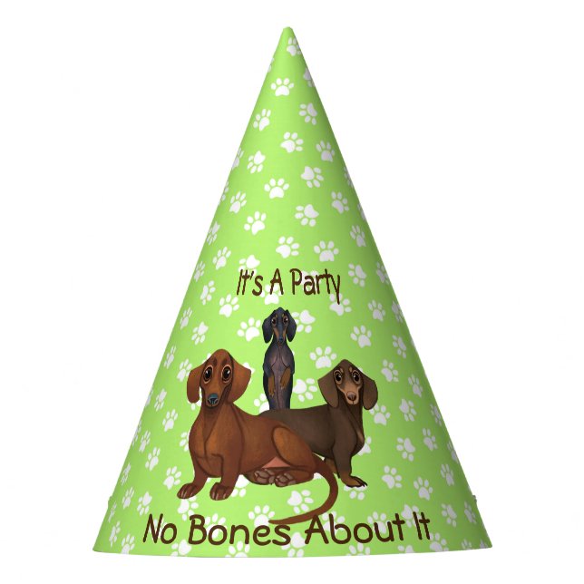 Chapéu De Festa Verde limão Dachshund Party Hat (Frente)