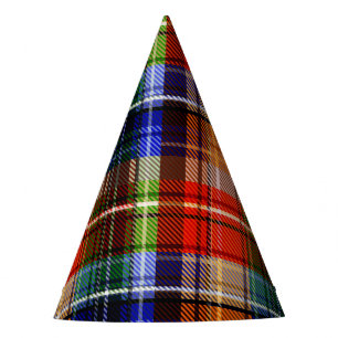 Chapéu De Festa Vermelho Azul Verde Amarelo Xadrez Tartan Desenho