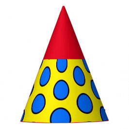 Chapéu De Festa Vermelho Brilhante Limão Amarelo Vivid Círculos Az