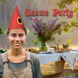 Chapéu De Festa Vermelho Gnome com Flor