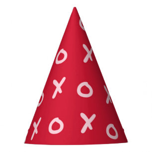 Chapéu De Festa Vermelho & Rosa Claro Bebê X O XO XO's Moda Fofa